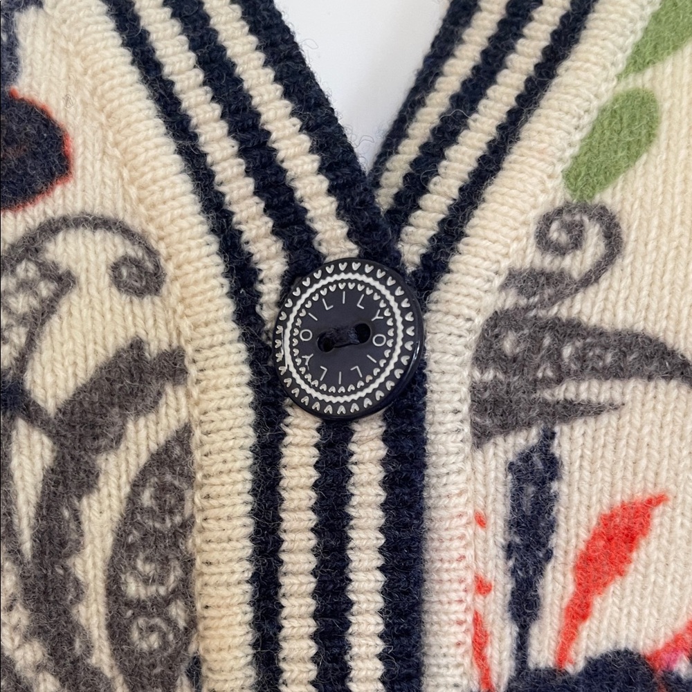 Oilily Cream and Blue Patterned Cardigan - Picture 3 of 13